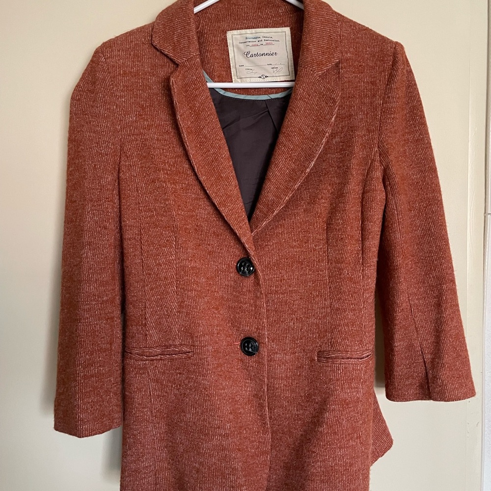 Anthropology Orange blazer, size small